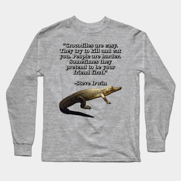 Morelet's Crocodile Long Sleeve T-Shirt by Paul Prints